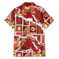 Hawaii Japanese Culture Red Family Matching Summer Maxi Dress and Hawaiian Shirt Spring Cranes Aloha Pattern LT01 - Polynesian Pride