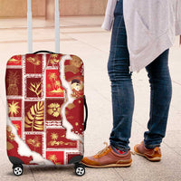 Hawaii Japanese Culture Red Luggage Cover Spring Cranes Aloha Pattern