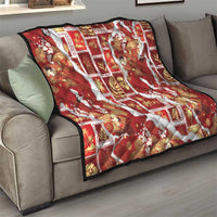 Hawaii Japanese Culture Red Quilt Spring Cranes Aloha Pattern