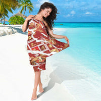 Hawaii Japanese Culture Red Sarong Spring Cranes Aloha Pattern