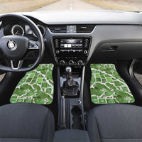 Hawaii Japanese Culture Sage Green Car Mats Spring Cranes Aloha Pattern