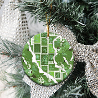 Hawaii Japanese Culture Sage Green Ceramic Ornament Spring Cranes Aloha Pattern LT01 - Polynesian Pride