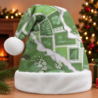 Hawaii Japanese Culture Sage Green Christmas Santa Hat Spring Cranes Aloha Pattern LT01 Without Fur Sage - Polynesian Pride