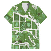 Hawaii Japanese Culture Sage Green Family Matching Long Sleeve Bodycon Dress and Hawaiian Shirt Spring Cranes Aloha Pattern LT01 Dad's Shirt - Short Sleeve Sage - Polynesian Pride