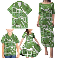 Hawaii Japanese Culture Sage Green Family Matching Puletasi and Hawaiian Shirt Spring Cranes Aloha Pattern LT01 - Polynesian Pride
