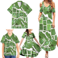 Hawaii Japanese Culture Sage Green Family Matching Summer Maxi Dress and Hawaiian Shirt Spring Cranes Aloha Pattern LT01 - Polynesian Pride
