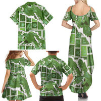 Hawaii Japanese Culture Sage Green Family Matching Summer Maxi Dress and Hawaiian Shirt Spring Cranes Aloha Pattern LT01 - Polynesian Pride