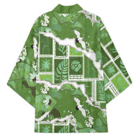 Hawaii Japanese Culture Sage Green Kimono Spring Cranes Aloha Pattern