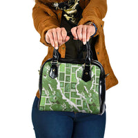 Hawaii Japanese Culture Sage Green Shoulder Handbag Spring Cranes Aloha Pattern