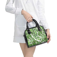 Hawaii Japanese Culture Sage Green Shoulder Handbag Spring Cranes Aloha Pattern