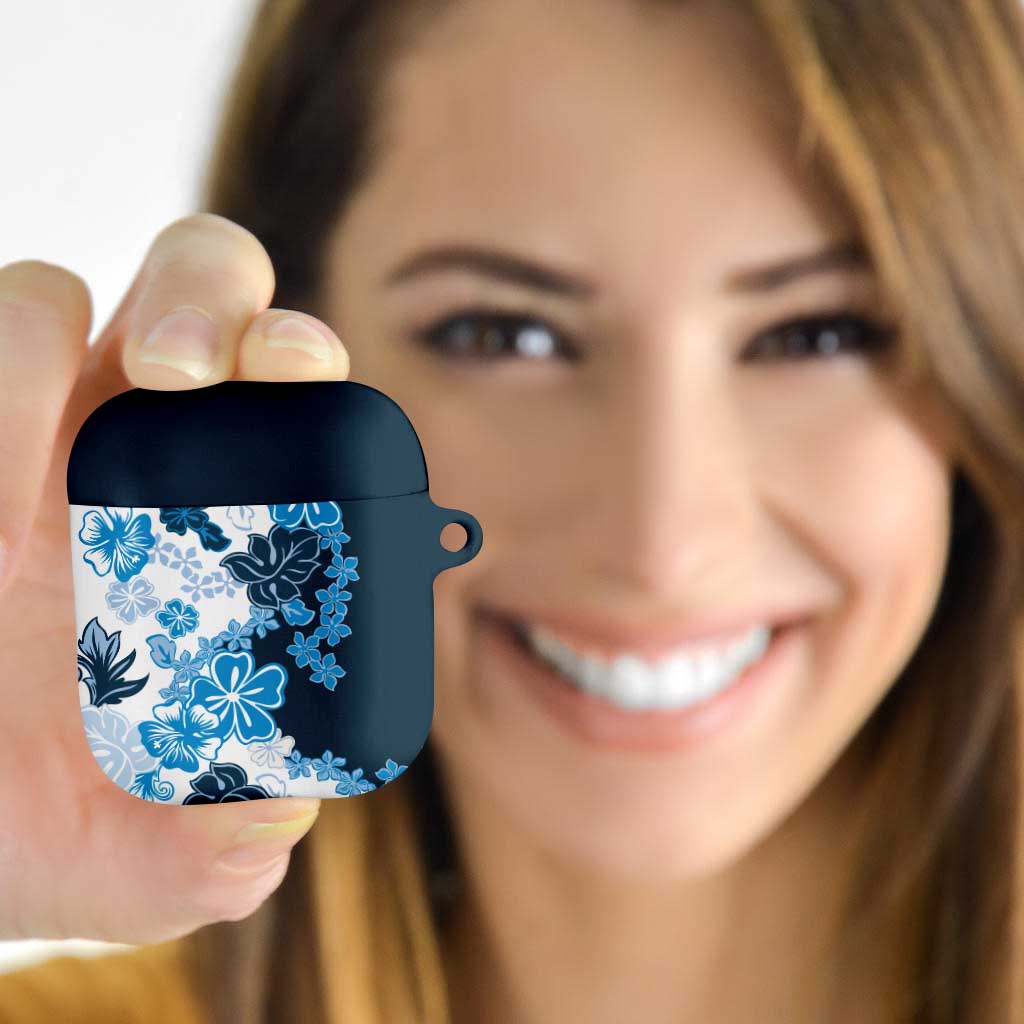 Blue Hibiscus Plumeria Floral AirPods Case - Polynesian Pride