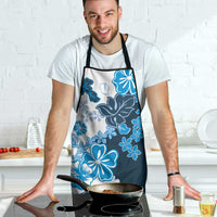 Blue Hibiscus Plumeria Floral Apron - Polynesian Pride