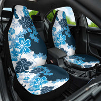 Blue Hibiscus Plumeria Floral Car Seat Cover LT01 One Size Blue - Polynesian Pride