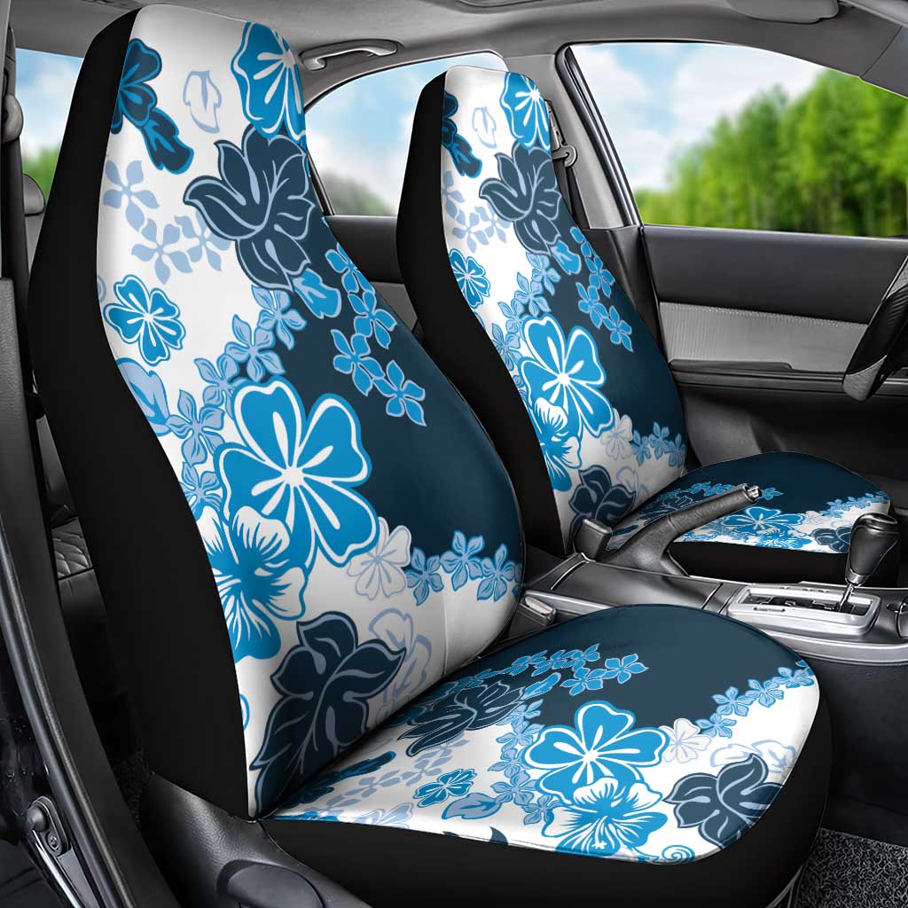 Blue Hibiscus Plumeria Floral Car Seat Cover LT01 - Polynesian Pride
