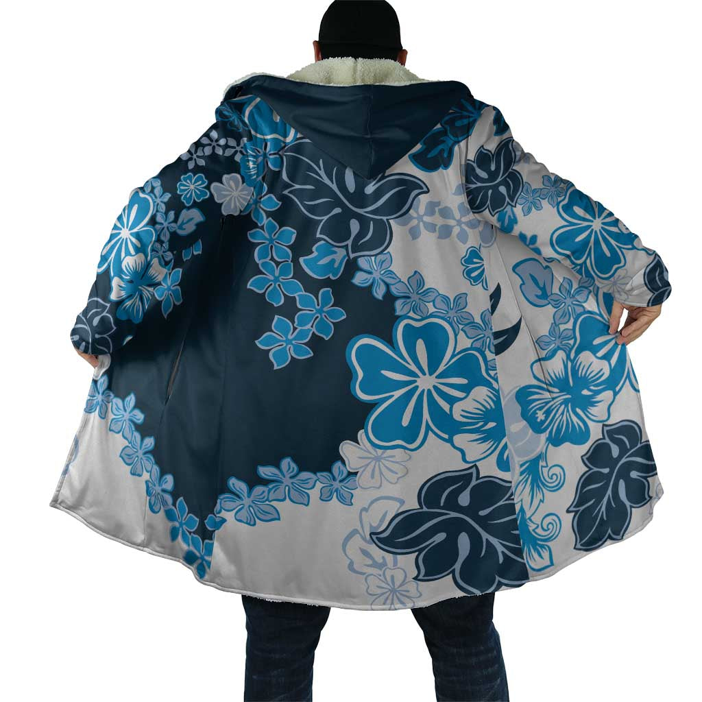 Blue Hibiscus Plumeria Floral Cloak - Polynesian Pride
