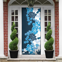 Blue Hibiscus Plumeria Floral Door Cover LT01 - Polynesian Pride