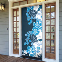 Blue Hibiscus Plumeria Floral Door Cover LT01 - Polynesian Pride