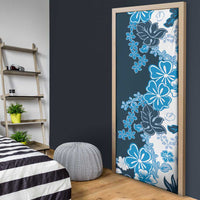 Blue Hibiscus Plumeria Floral Door Cover LT01 - Polynesian Pride