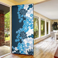 Blue Hibiscus Plumeria Floral Door Cover LT01 - Polynesian Pride