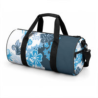 Blue Hibiscus Plumeria Floral Duffle Bag