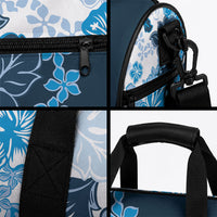 Blue Hibiscus Plumeria Floral Duffle Bag
