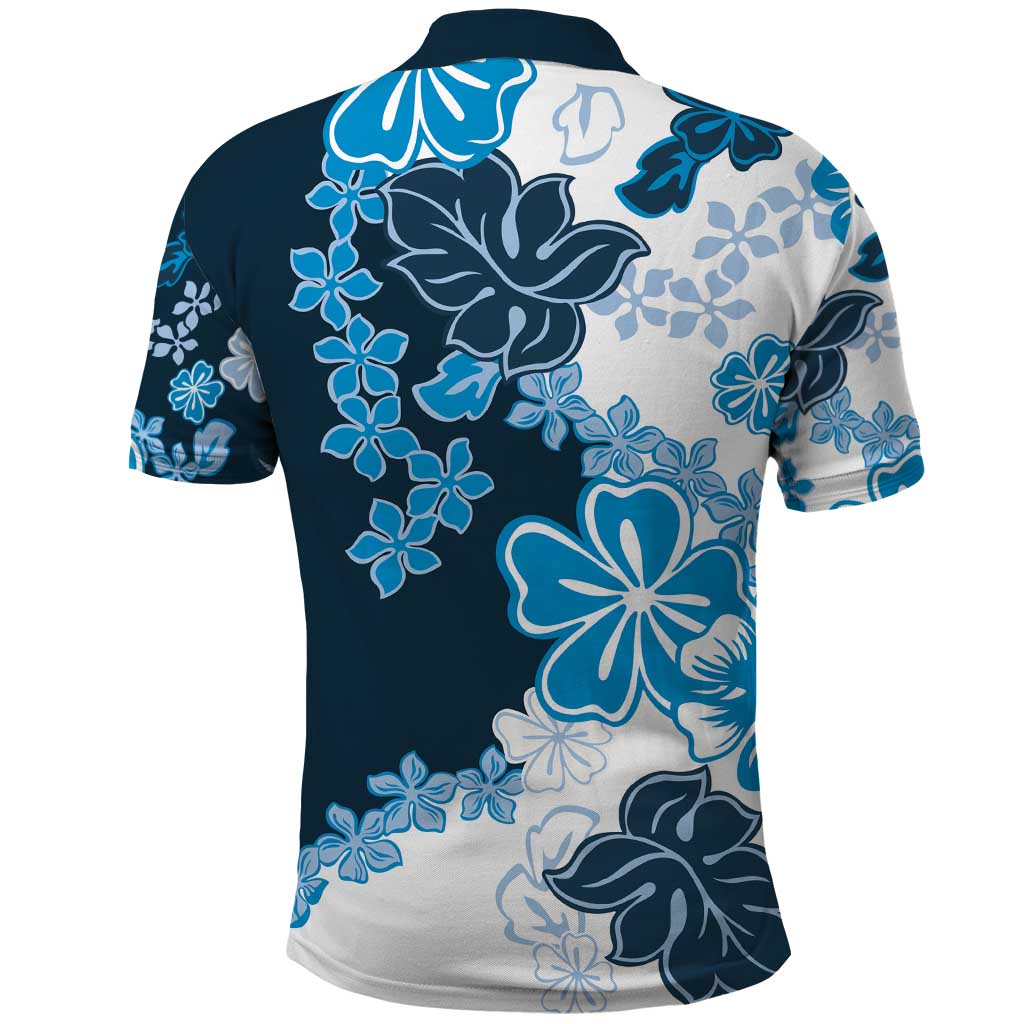 Blue Hibiscus Plumeria Floral Polo Shirt LT01 - Polynesian Pride