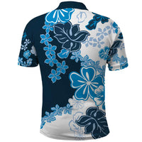 Blue Hibiscus Plumeria Floral Polo Shirt LT01 - Polynesian Pride