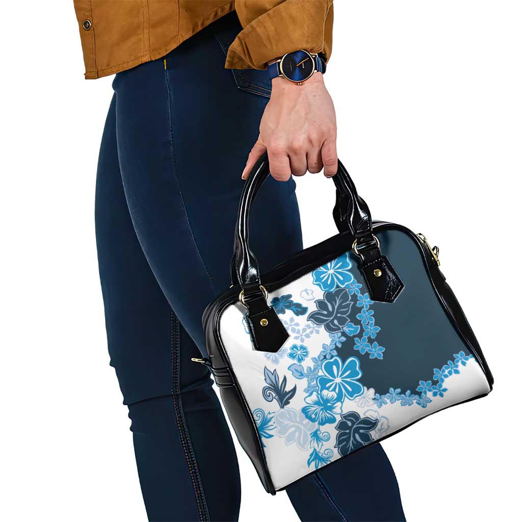 Blue Hibiscus Plumeria Floral Shoulder Handbag - Polynesian Pride