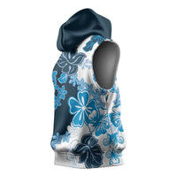 Blue Hibiscus Plumeria Floral Sleeveless Hoodie LT01 - Polynesian Pride