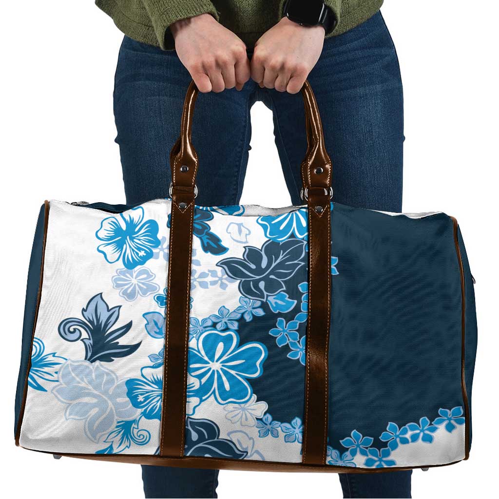 Blue Hibiscus Plumeria Floral Travel Bag LT01 Blue - Polynesian Pride