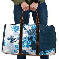 Blue Hibiscus Plumeria Floral Travel Bag LT01 Blue - Polynesian Pride