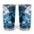 Blue Hibiscus Plumeria Floral Tumbler Cup - Polynesian Pride