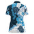 Blue Hibiscus Plumeria Floral Women Polo Shirt - Polynesian Pride