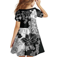 Gray Scale Hibiscus Plumeria Floral Family Matching Off Shoulder Maxi Dress and Hawaiian Shirt LT01 - Polynesian Pride