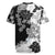 Gray Scale Hibiscus Plumeria Floral Rugby Jersey - Polynesian Pride