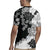 Gray Scale Hibiscus Plumeria Floral Rugby Jersey - Polynesian Pride