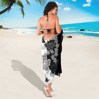 Gray Scale Hibiscus Plumeria Floral Sarong - Polynesian Pride