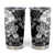 Gray Scale Hibiscus Plumeria Floral Tumbler Cup - Polynesian Pride