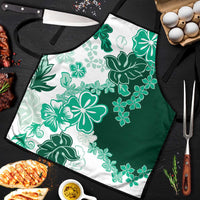 Green Hibiscus Plumeria Floral Apron - Polynesian Pride