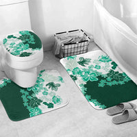Green Hibiscus Plumeria Floral Bathroom Set - Polynesian Pride