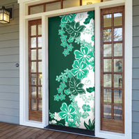 Green Hibiscus Plumeria Floral Door Cover LT01 - Polynesian Pride