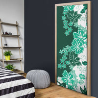 Green Hibiscus Plumeria Floral Door Cover LT01 - Polynesian Pride
