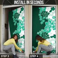 Green Hibiscus Plumeria Floral Door Cover LT01 - Polynesian Pride
