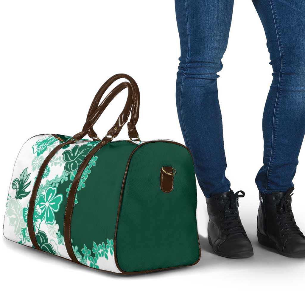 Green Hibiscus Plumeria Floral Travel Bag - Polynesian Pride