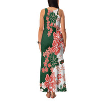 Green Orange Hibiscus Plumeria Floral Family Matching Tank Maxi Dress and Hawaiian Shirt LT01 - Polynesian Pride