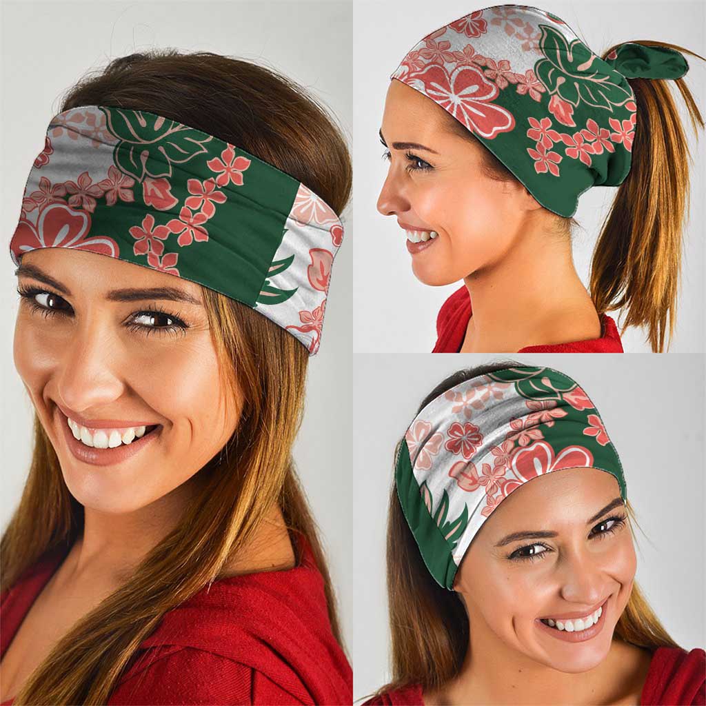 Green Orange Hibiscus Plumeria Floral Neck Gaiter LT01