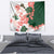 Green Orange Hibiscus Plumeria Floral Tapestry - Polynesian Pride