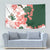 Green Orange Hibiscus Plumeria Floral Tapestry - Polynesian Pride