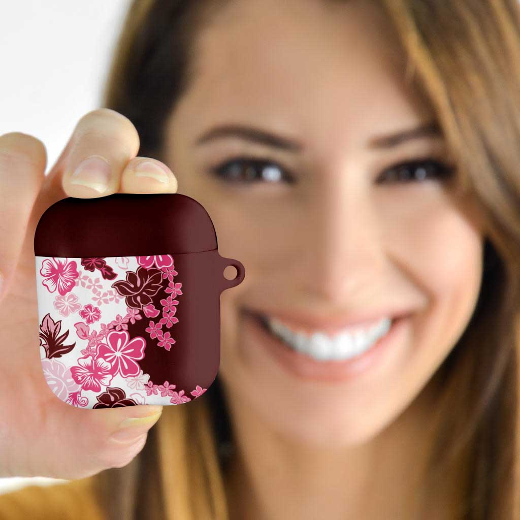 Pink Hibiscus Plumeria Floral AirPods Case - Polynesian Pride