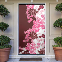 Pink Hibiscus Plumeria Floral Door Cover LT01 Pink - Polynesian Pride